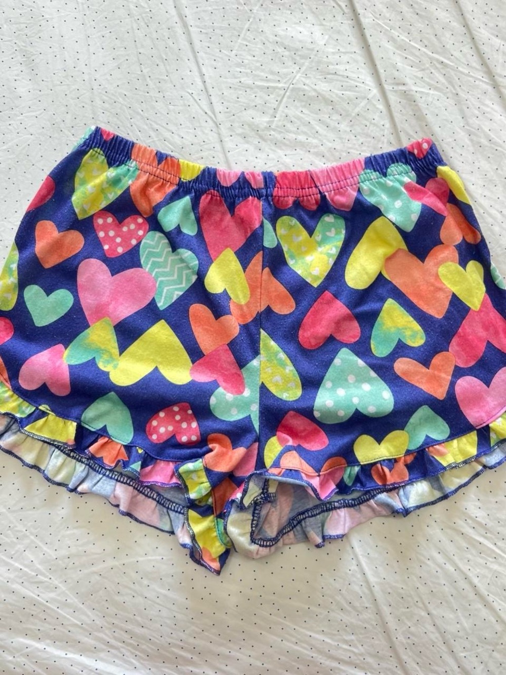 Circo Navy Pajama Shorts with Multicolor Heart Print